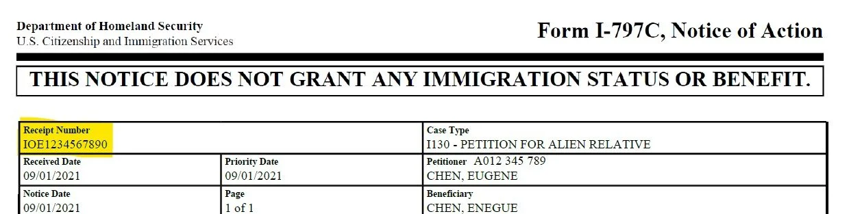 USCIS Case Status home page