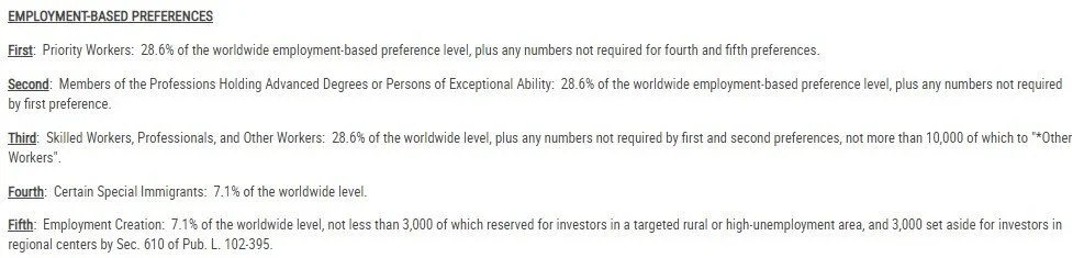 Employment-based categories